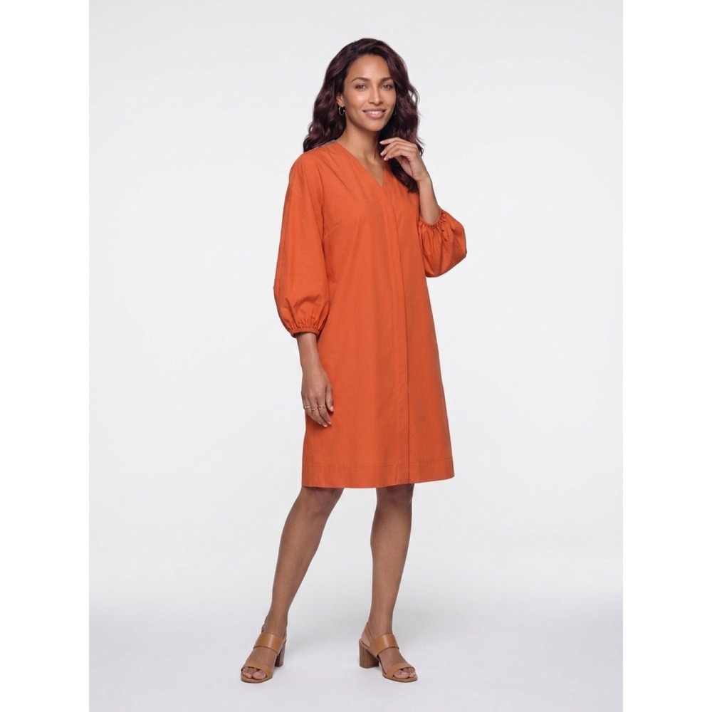 NWT Max Mara Orange V Neck Dress / MSRP $690!!! / Size 2